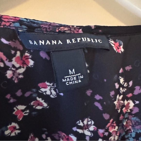 Banana Republic Floral Blouse - Navy and Pink - Picture 7 of 11